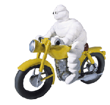 Porte-clés Bibendum Michelin avec moto
