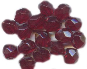 Perles à facettes 6 mm Rubis