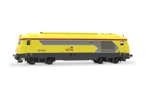HJ2465 SNCF Infra, locomotive diesel-électrique BB 667548, livrée jaune « INFRA », ép. VI