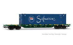 HJ6329 CEMAT, wagon porte-conteneurs Sgnss, avec conteneur de 45 pieds « Safmarine », livrée verte - HC -DC- époque VI ( 2007 et plus