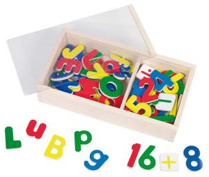 Aimants Alphabets et Chiffres en Bois