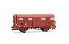 HJ6325 SNCF, coffret de 2 wagons à 2 essieux type Gs, livrée marron, un d'eux avec feux de fin de convoi - HC -DC- époque IV ( 1971-1990)