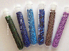 Lot de 6 Tubes de Perles de Rocaille de verre (Bleu)