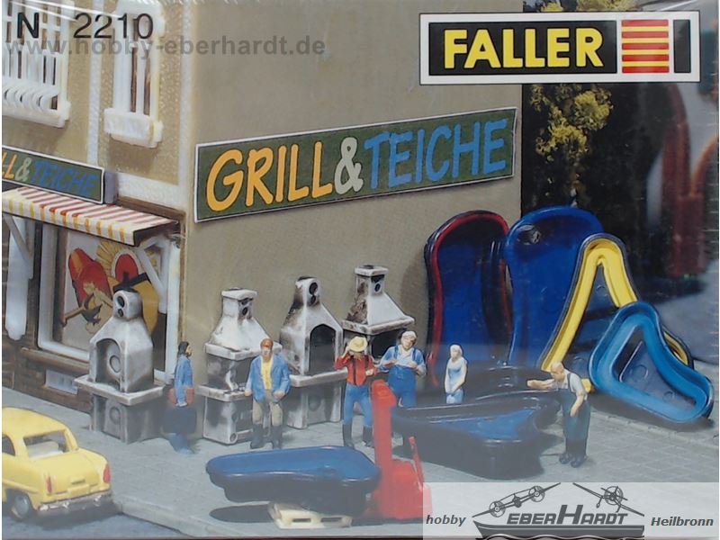 Barbecues et bassins pour jardins FALLER 2210 Echelle N 1/160
