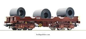 ROCO 76338 WAGON DE TRANSPORT DE ROULEAUX D'ACIER SNCB - V - VI - HO