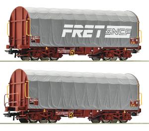 ROCO 77025 COFFRET DE 2 WAGONS À BÂCHE COULISSANTE -