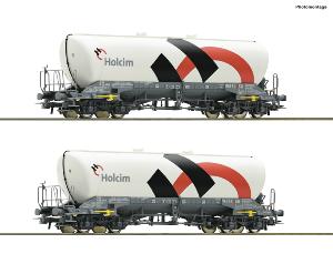 ROCO 76138 Coffret de deux pièces: Wagon silo, Wascosa/Holcim époque VI - HO - DC