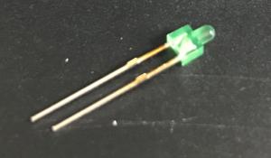 Led 2 mm canon long Vert  1,96V continu livrée avec résistance