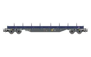 HJ6331 CH-FRA, wagon plateforme à 4 essieux Res, « FERROVIAIRE RHONE-ALPES », livrée bleu-gris - HC -DC- époque VI ( 2007 et plus