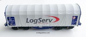 ROCO 76451 Wagon à bâche coulissante, LogServ époque VI - HO - DC