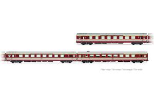 HJ4202 SNCF, coffret de 3 voitures « Le Capitole » 1985, A8u + A8tu + A3rtu - HC -DC- époque IV ( 1971-1990)