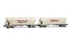 HJ6314 SNCF, coffret de 2 wagons-trémies céréaliers « Transcéréales – Esmery-Caron », avec parois plates + bombées, ép. V