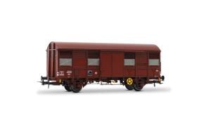 HJ6291 SNCF, wagon couvert à 2 essieux K4, avec feux arrière rouges, ép. III (batteries pas incluses)