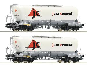 ROCO 76146 Coffret 2 pièces: Wagons à silo «Jura Cement», Wascosa époque VI - HO - DC