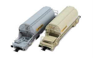 HJ6229 VTG FRANCE, coffret de 2 wagons-trémies à 4 essieux Taoos, livrée gris, « Simotra » , ép. V