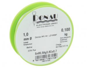 DONAU LZ199BF FIL DE SOUDURE SANS PLOMB-BOBINE  de 100G - DIAM 1 mm 