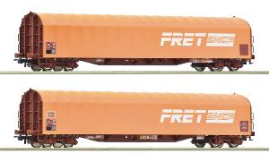 ROCO 6600161 Coffret de 2 wagons à bâche coulissante, SNCF H0-IV-V-DC