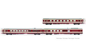 HJ4201HM SNCF, coffret de 3 voitures « Le Capitole » 1985, A8u + Vru + A4Dtux- HC -DC- époque IV ( 1971-1990)