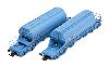 HJ6230 NACCO, coffret de 2 wagons-trémies à 4 essieux Taoos, livrée bleue, ép. VI